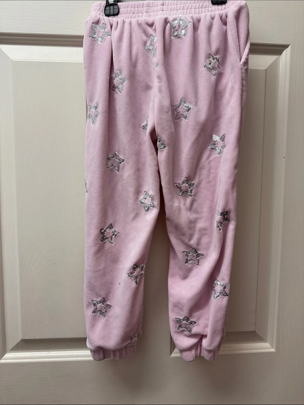 btween Light Pink Velvet Girls Two-Piece Lounge Set with Star Accents - Picture 4 of 8